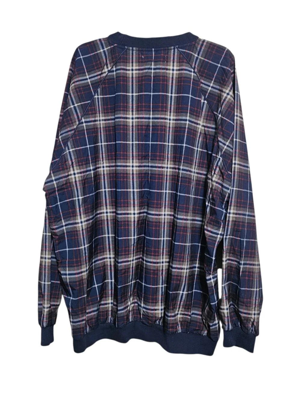 VTG IZOD Men's XL Plaid Nylon Golf Windbreaker Pullover Jacket w/Pockets ROC